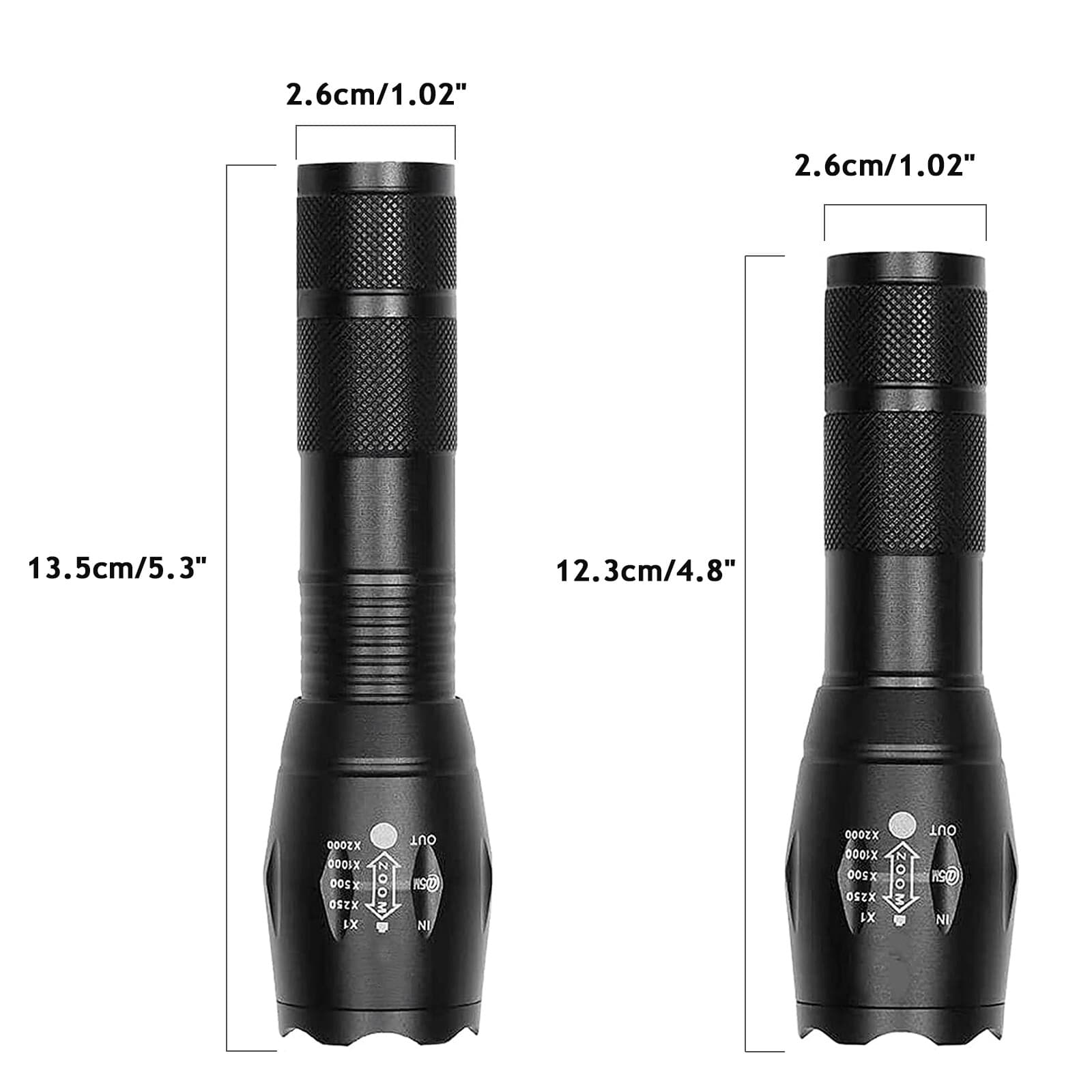 4 Pack High Powered LED Flashlight Super Bright Work Light Torch Camping Lamp 5
