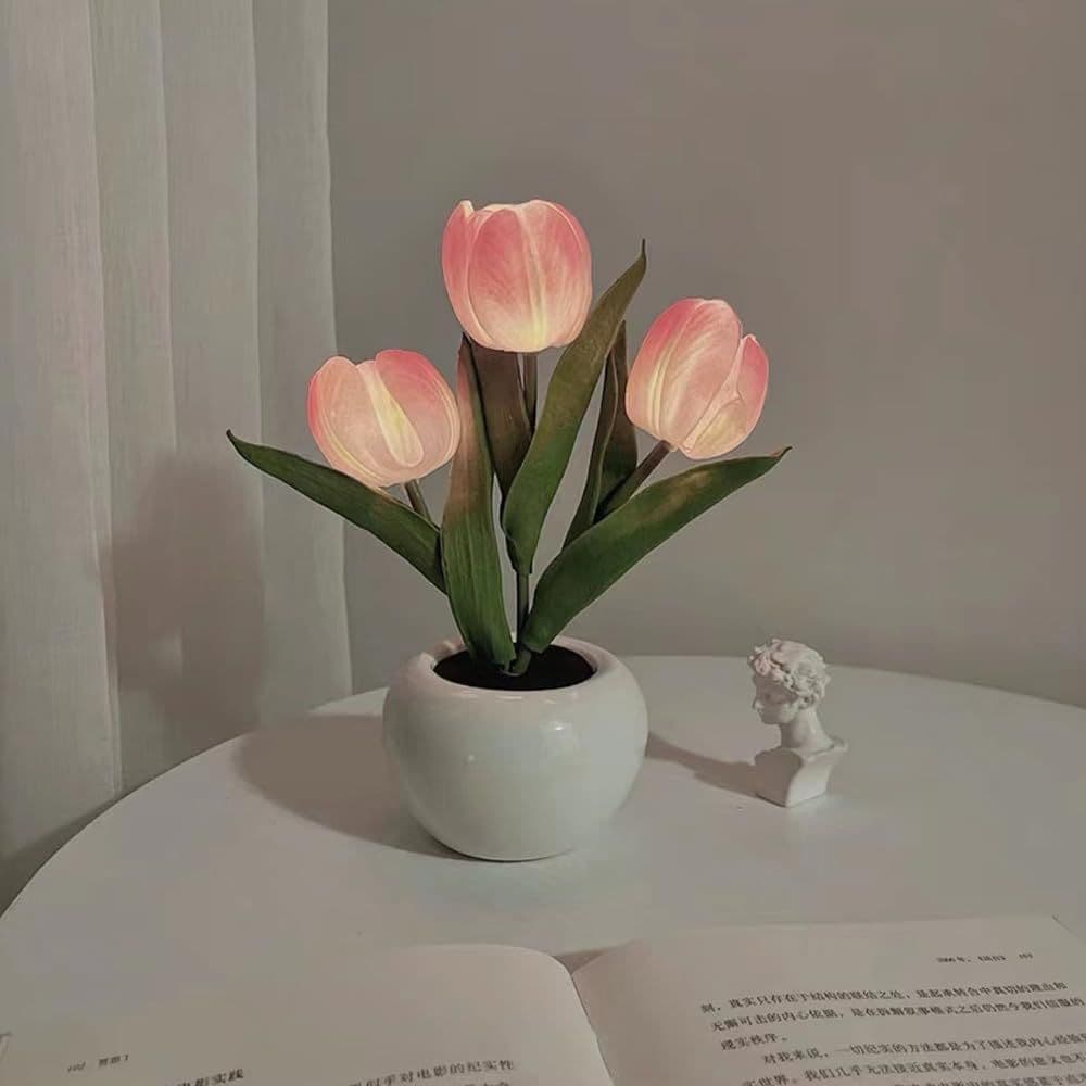 LED Tulip Table Lamp with Flower Vase — Desktop Decor 5