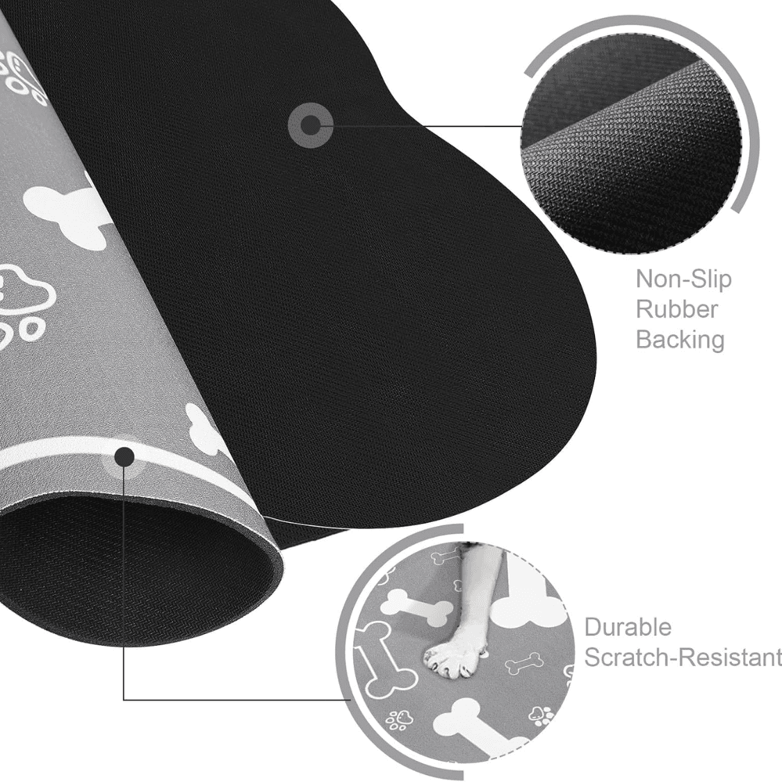 Bone-Shaped Absorbent Pet Feeding Mat — Non-Slip Rubber Backing 5